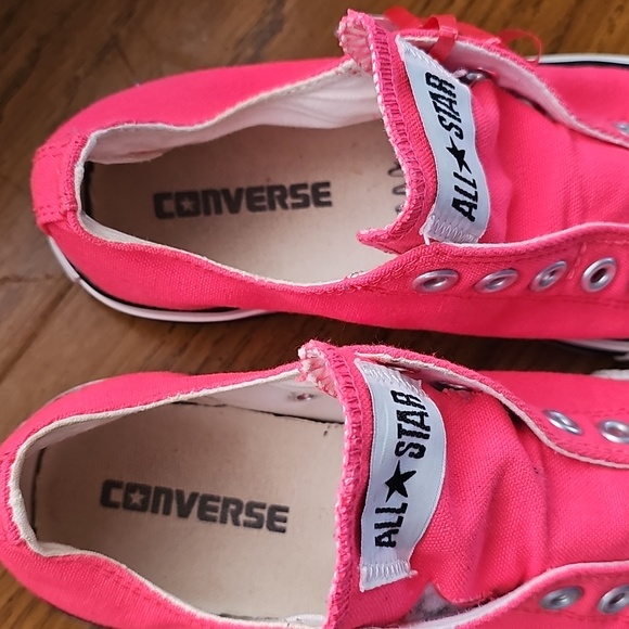 Converse All Star Neon Pink Chucks Sz 7 EUC Punk Retro Skate Fun Comfy Sneaker - Picture 5 of 10